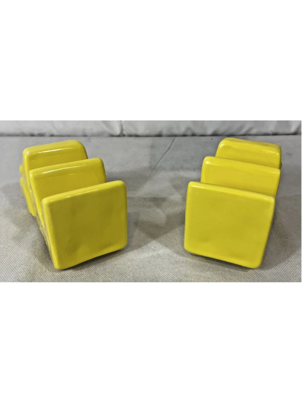 Rae Dunn Yellow Ceramic Taco Truck Taco Holder Set of 2 Artisan Collection New